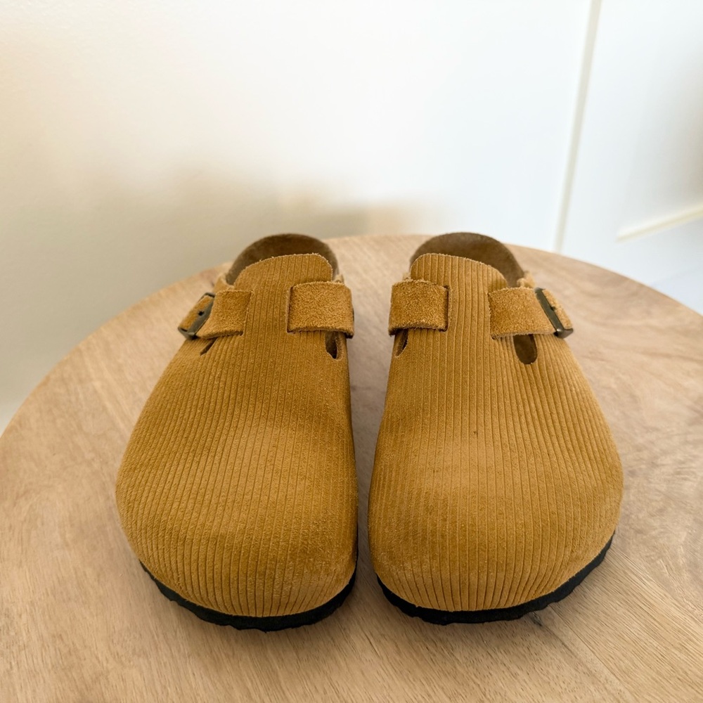 Birkenstock Boston Suede Embossed Cork Brown Women's Size 7-7.5 EU 38 - Picture 2 of 12